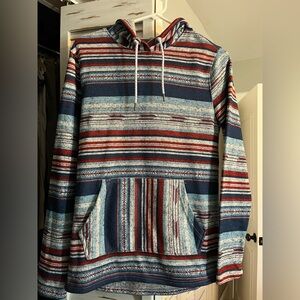 Men’s Buckle Tribal Striped Hooded Pullover
